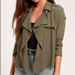Lulus Olive Green Lightweight Jacket
